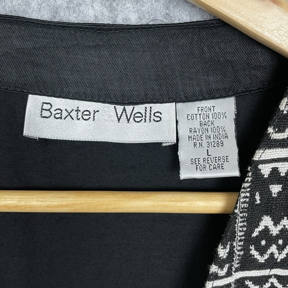 VTG 90s Baxter Wells Woven Tribal Print Vest Womens L Retro Satin Lined Tie Back - Picture 4 of 6